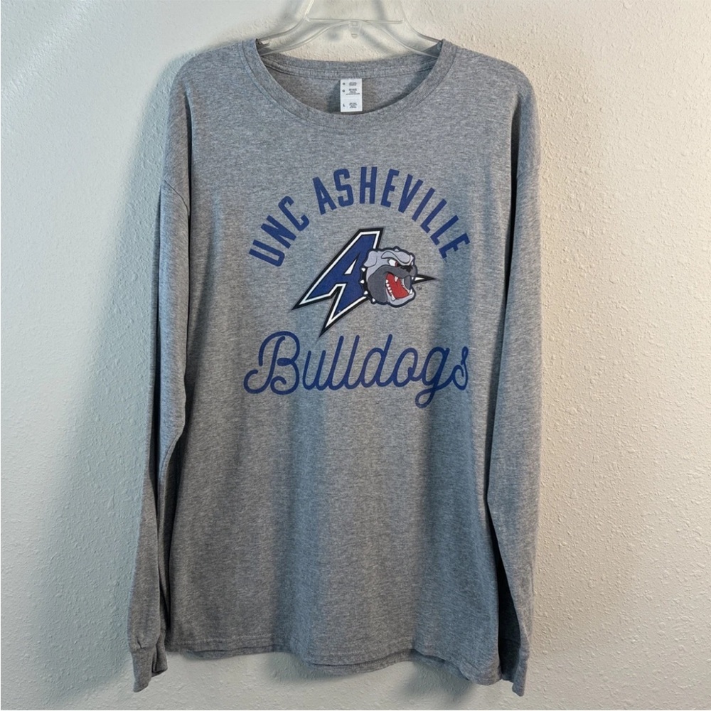 UNC Asheville UNCA Bulldogs Retro Gray Long Sleeve Shirt Men’s Large Cotton NCAA